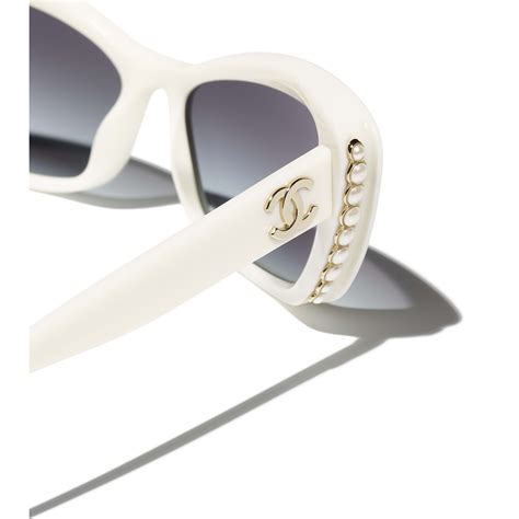 white chanel sun glasses|authentic White Chanel sunglasses.